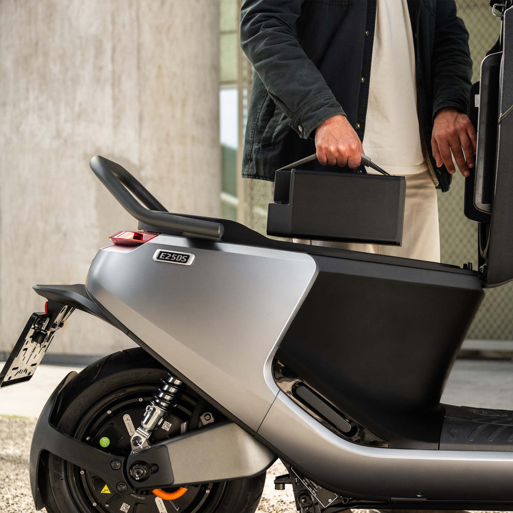 Segway Ninebot E250S 90 km/h E-Scooter E-Roller in Matt Silver Gray Silber Grau bei escoomo in Berlin erhältlich