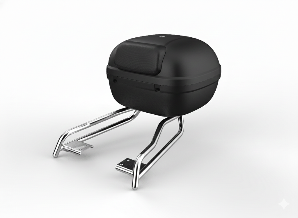 Segway Topcase mit verchromtem Gepäckträger für AC.50.0000.21 E300SE, E250S, E150S, E125S, E110S, E110SE