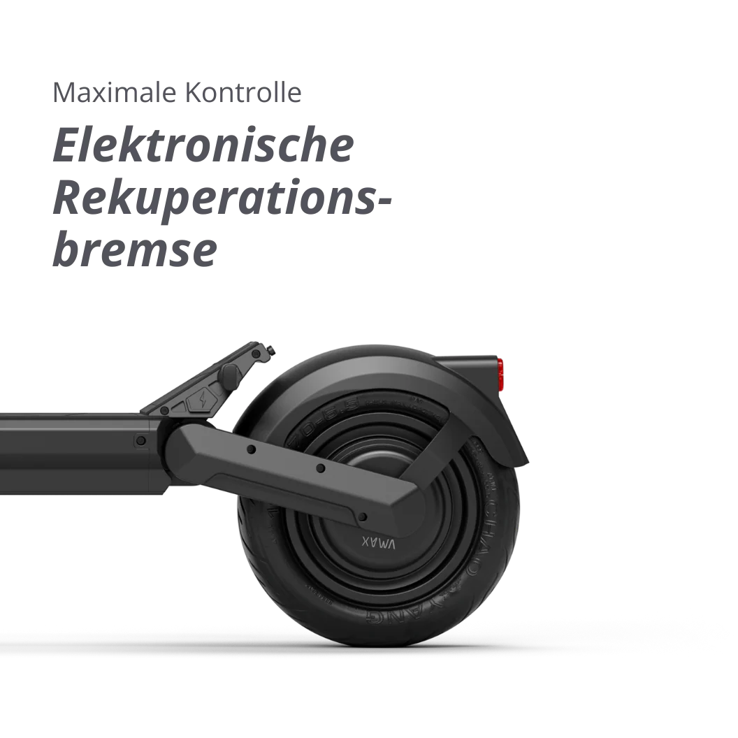 VMAX VX2 Gear E-Scooter mit elektronischer Rekuperationsbremse – modernes Bremssystem bei escoomo in Berlin