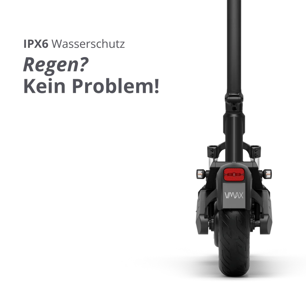 VMAX VX2 Gear E-Scooter mit IPX6 Wasserschutz – spritzwassergeschütztes Elektro-Scooter Modell bei escoomo in Berlin