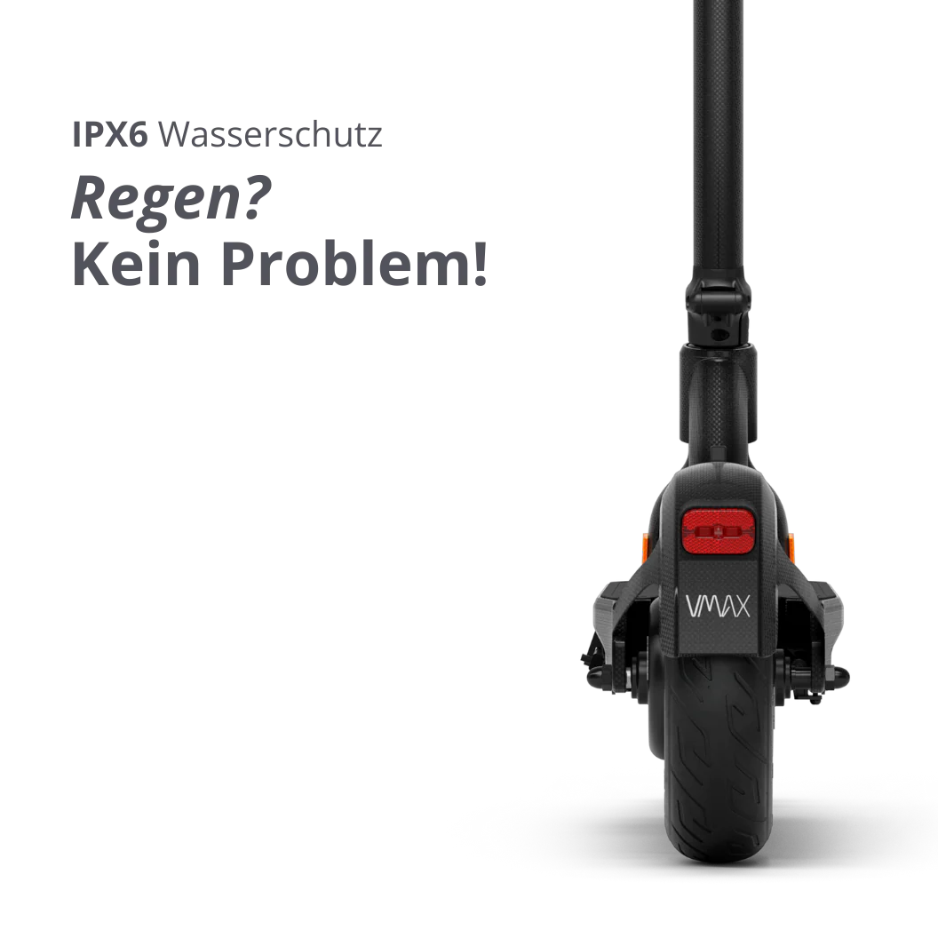 VMAX VX8 E-Scooter mit IPX6 Wasserschutz – spritzwassergeschützter Elektro-Scooter bei escoomo in Berlin